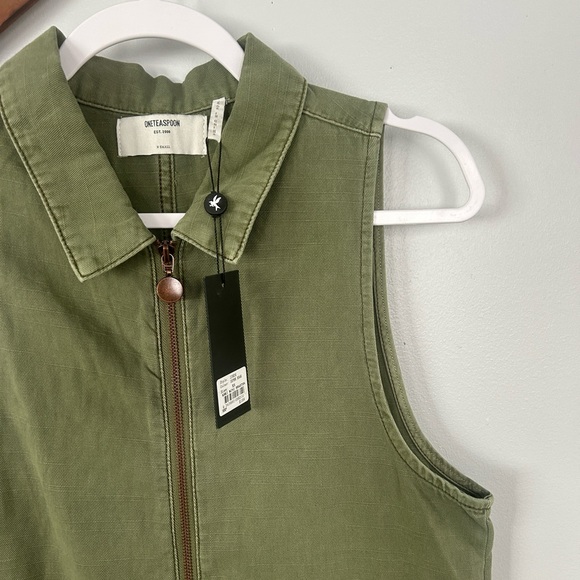 One Teaspoon | Khaki Mini Braxton Overalls - Picture 8 of 10